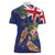 Personalised British Virgin Islands Women Polo Shirt Two Turtle Doves Tropical Flowers