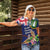 Personalised British Virgin Islands Women Polo Shirt Two Turtle Doves Tropical Flowers
