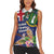 Personalised British Virgin Islands Women Sleeveless Polo Shirt Two Turtle Doves Tropical Flowers