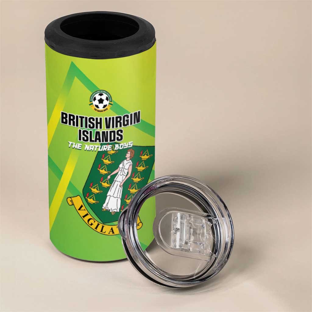 Custom British Virgin Islands Football 4 in 1 Can Cooler Tumbler Come On The Nature Boys