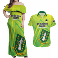 Custom British Virgin Islands Football Couples Matching Off Shoulder Maxi Dress and Hawaiian Shirt Come On The Nature Boys