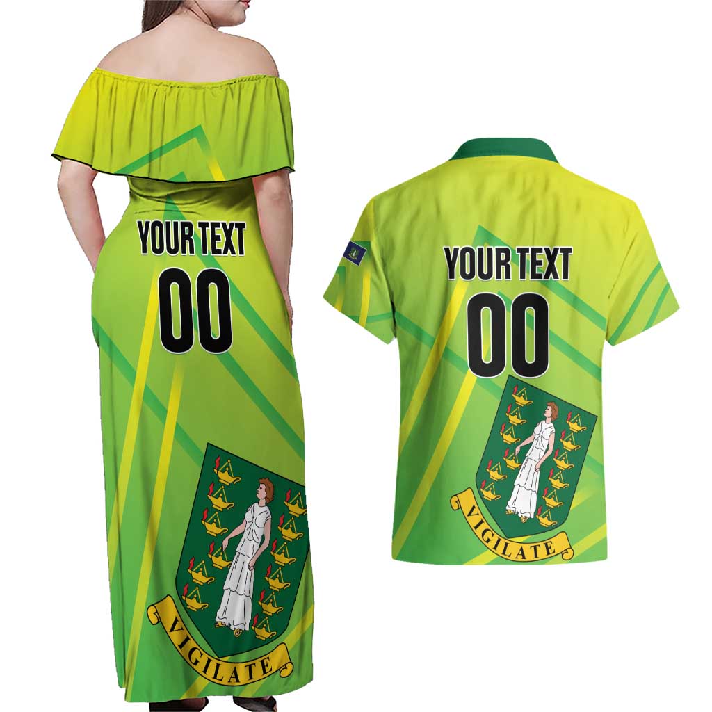 Custom British Virgin Islands Football Couples Matching Off Shoulder Maxi Dress and Hawaiian Shirt Come On The Nature Boys