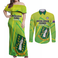 Custom British Virgin Islands Football Couples Matching Off Shoulder Maxi Dress and Long Sleeve Button Shirt Come On The Nature Boys
