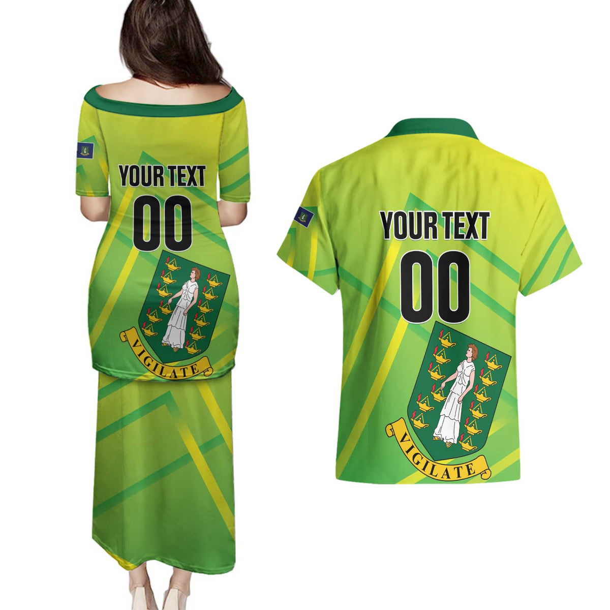 Custom British Virgin Islands Football Couples Matching Puletasi and Hawaiian Shirt Come On The Nature Boys