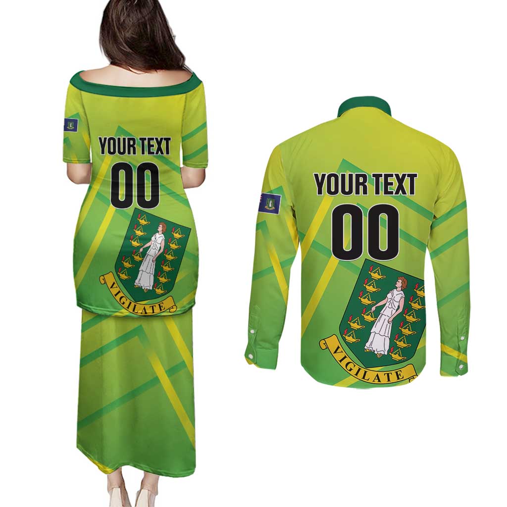 Custom British Virgin Islands Football Couples Matching Puletasi and Long Sleeve Button Shirt Come On The Nature Boys