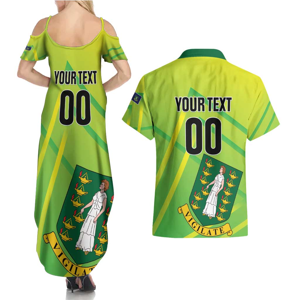 Custom British Virgin Islands Football Couples Matching Summer Maxi Dress and Hawaiian Shirt Come On The Nature Boys
