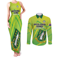 Custom British Virgin Islands Football Couples Matching Tank Maxi Dress and Long Sleeve Button Shirt Come On The Nature Boys