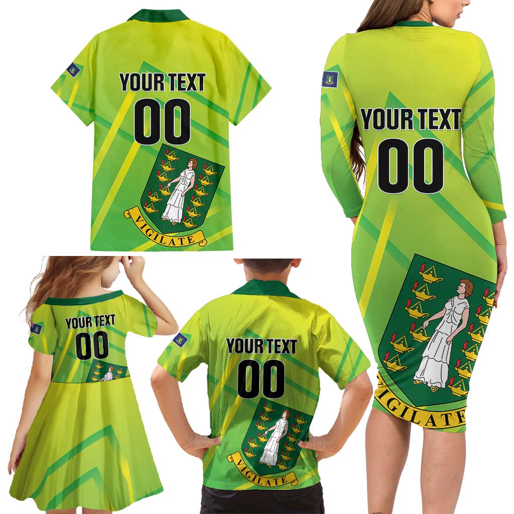 Custom British Virgin Islands Football Family Matching Long Sleeve Bodycon Dress and Hawaiian Shirt Come On The Nature Boys