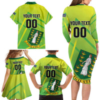 Custom British Virgin Islands Football Family Matching Long Sleeve Bodycon Dress and Hawaiian Shirt Come On The Nature Boys