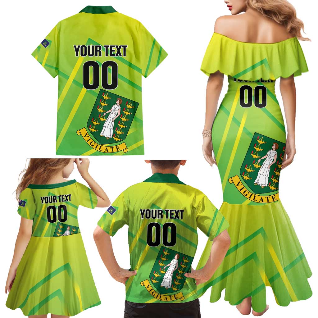 Custom British Virgin Islands Football Family Matching Mermaid Dress and Hawaiian Shirt Come On The Nature Boys