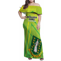 Custom British Virgin Islands Football Family Matching Off Shoulder Maxi Dress and Hawaiian Shirt Come On The Nature Boys