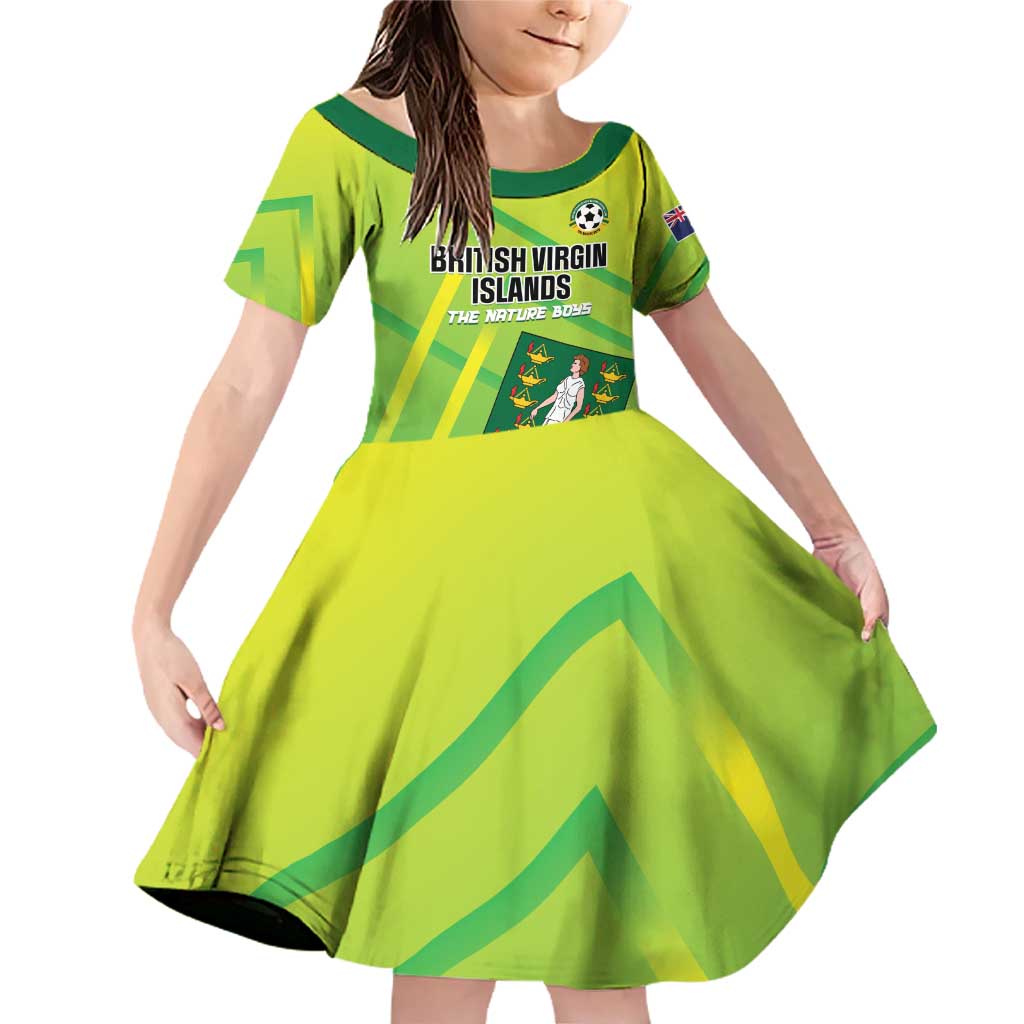 Custom British Virgin Islands Football Family Matching Off Shoulder Short Dress and Hawaiian Shirt Come On The Nature Boys