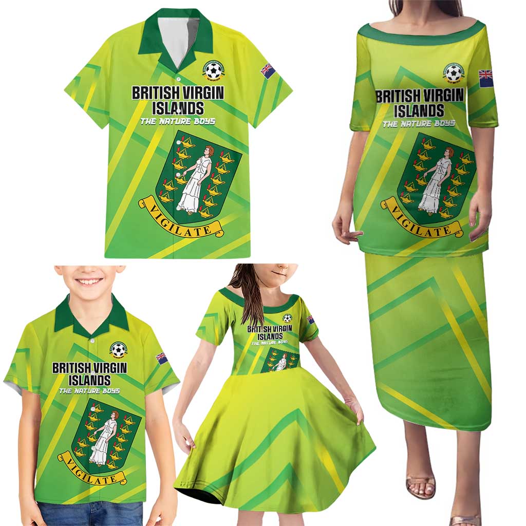 Custom British Virgin Islands Football Family Matching Puletasi and Hawaiian Shirt Come On The Nature Boys