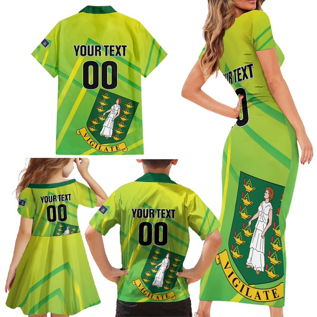 Custom British Virgin Islands Football Family Matching Short Sleeve Bodycon Dress and Hawaiian Shirt Come On The Nature Boys