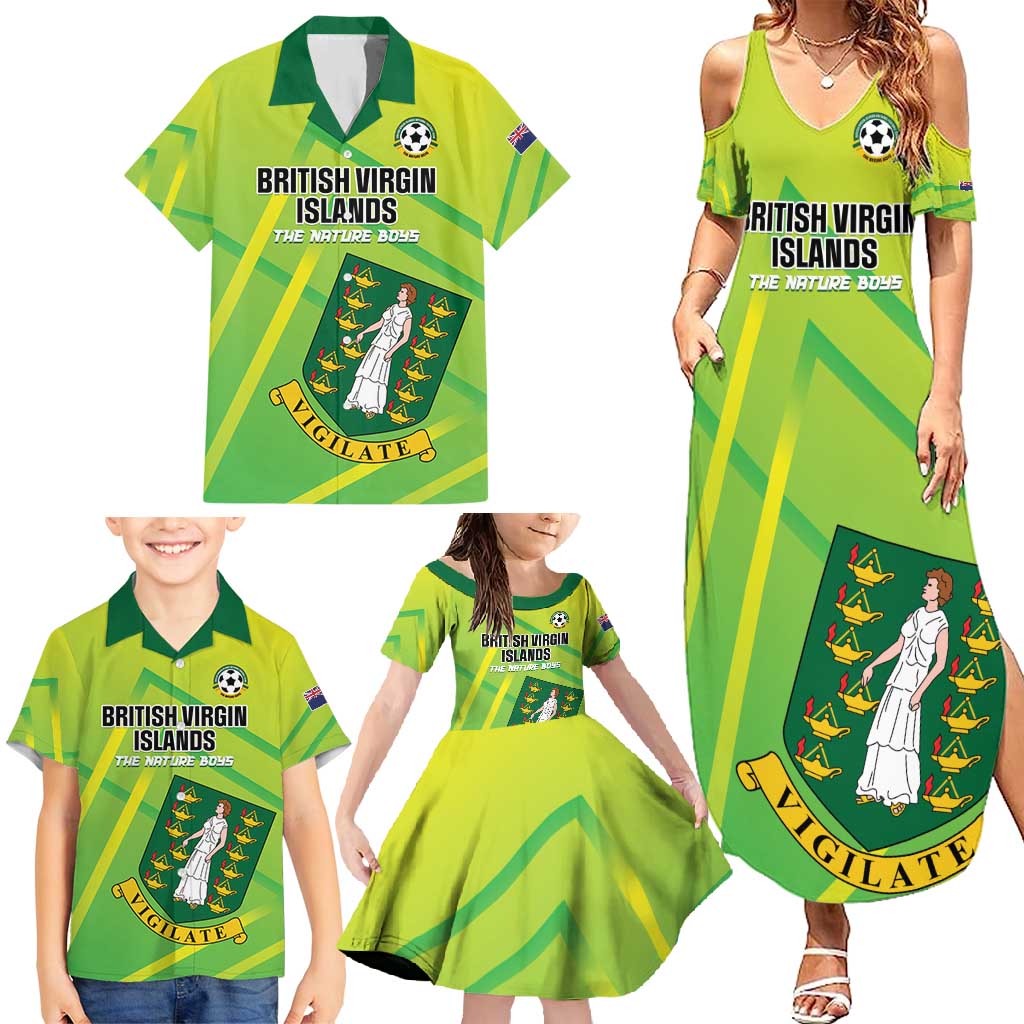 Custom British Virgin Islands Football Family Matching Summer Maxi Dress and Hawaiian Shirt Come On The Nature Boys