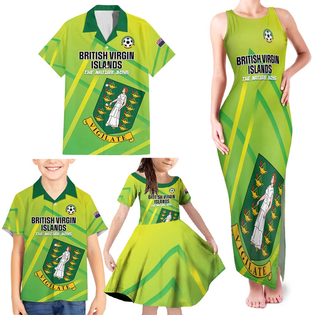Custom British Virgin Islands Football Family Matching Tank Maxi Dress and Hawaiian Shirt Come On The Nature Boys