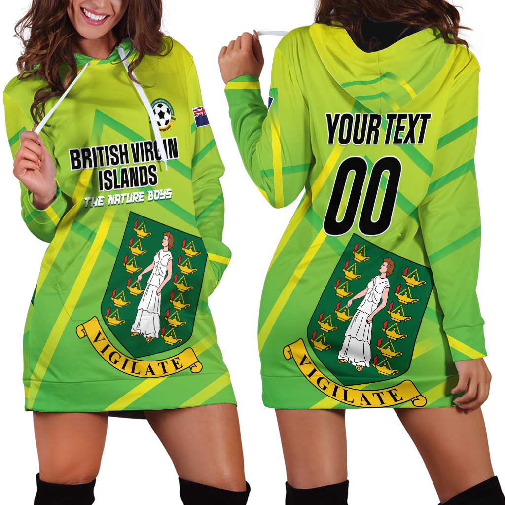 Custom British Virgin Islands Football Hoodie Dress Come On The Nature Boys