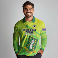 Custom British Virgin Islands Football Long Sleeve Polo Shirt Come On The Nature Boys