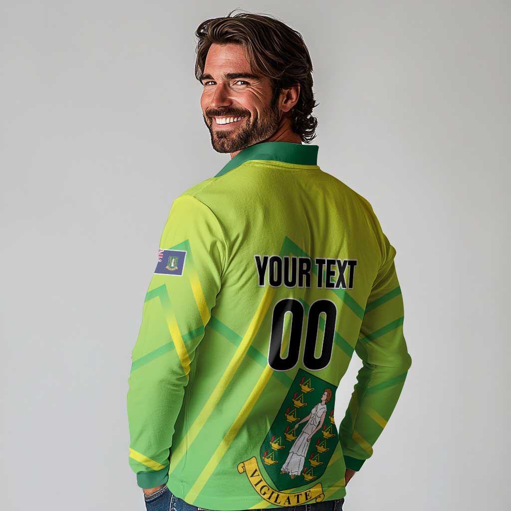 Custom British Virgin Islands Football Long Sleeve Polo Shirt Come On The Nature Boys