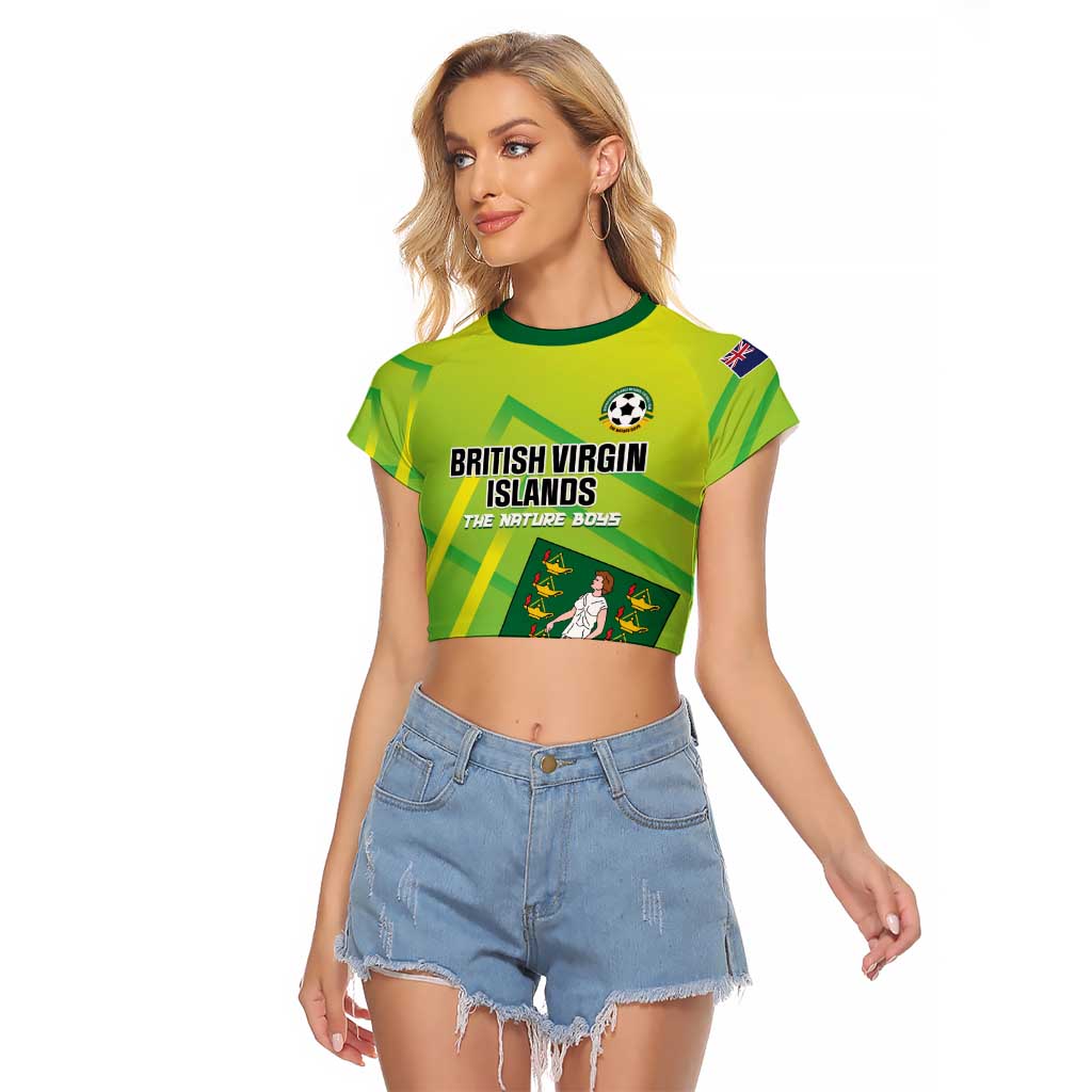 Custom British Virgin Islands Football Raglan Cropped T Shirt Come On The Nature Boys