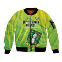 Custom British Virgin Islands Football Sleeve Zip Bomber Jacket Come On The Nature Boys