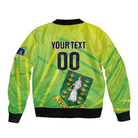 Custom British Virgin Islands Football Sleeve Zip Bomber Jacket Come On The Nature Boys