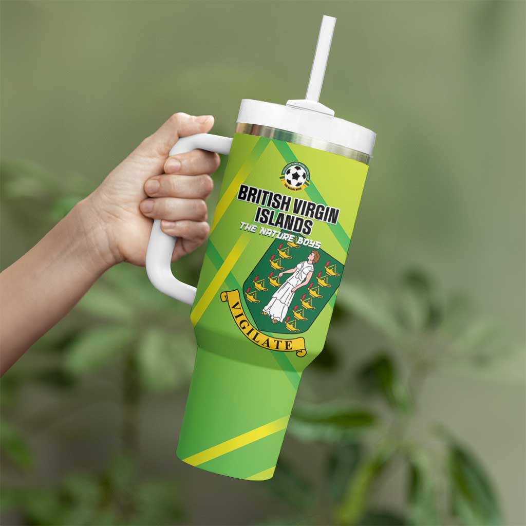 Custom British Virgin Islands Football Tumbler With Handle Come On The Nature Boys