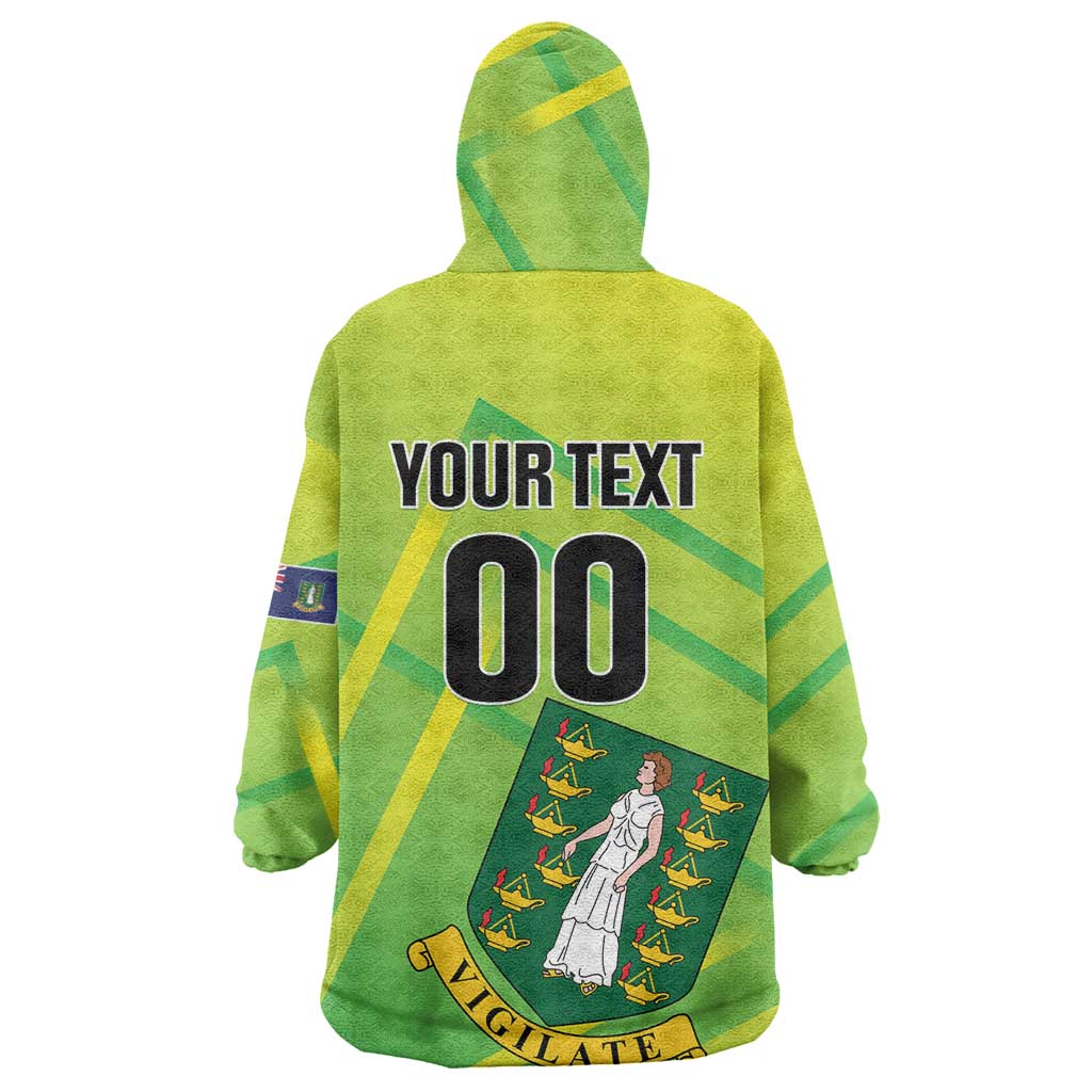 Custom British Virgin Islands Football Wearable Blanket Hoodie Come On The Nature Boys