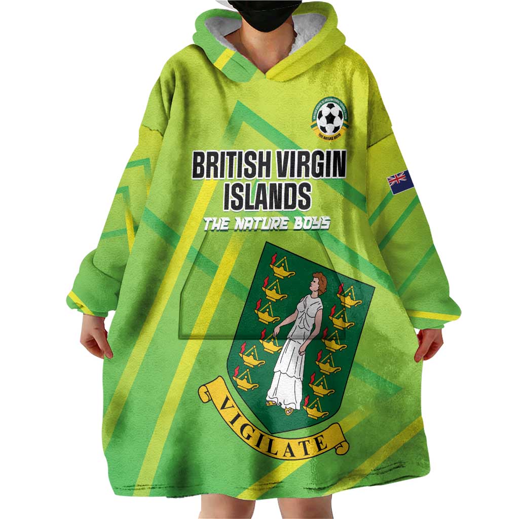 Custom British Virgin Islands Football Wearable Blanket Hoodie Come On The Nature Boys