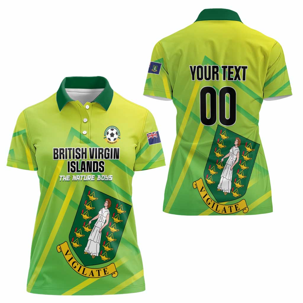 Custom British Virgin Islands Football Women Polo Shirt Come On The Nature Boys