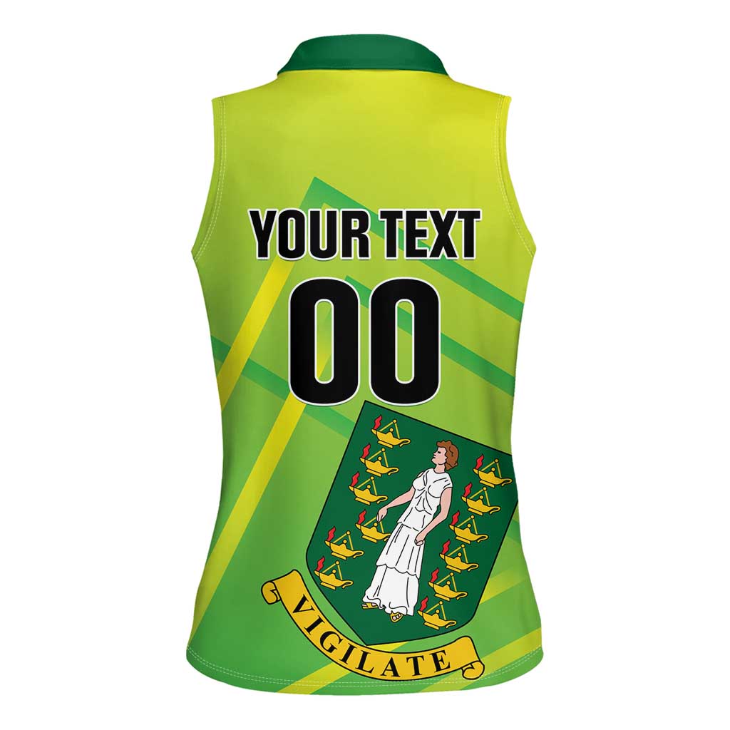 Custom British Virgin Islands Football Women Sleeveless Polo Shirt Come On The Nature Boys