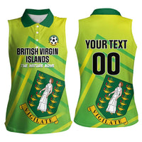 Custom British Virgin Islands Football Women Sleeveless Polo Shirt Come On The Nature Boys