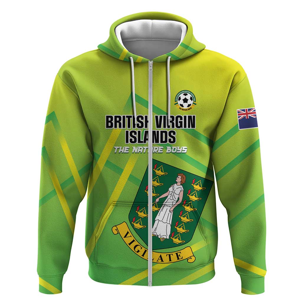 Custom British Virgin Islands Football Zip Hoodie Come On The Nature Boys