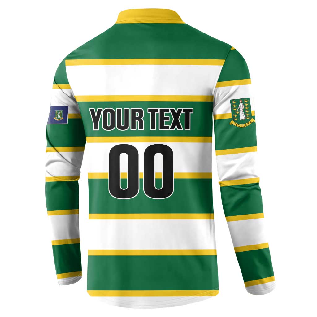 Custom British Virgin Islands Rugby Button Sweatshirt Team BVI Go Champions