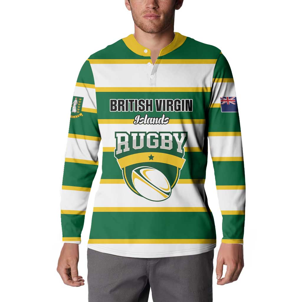 Custom British Virgin Islands Rugby Button Sweatshirt Team BVI Go Champions