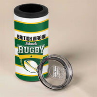 Custom British Virgin Islands Rugby 4 in 1 Can Cooler Tumbler Team BVI Go Champions