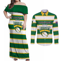 Custom British Virgin Islands Rugby Couples Matching Off Shoulder Maxi Dress and Long Sleeve Button Shirt Team BVI Go Champions