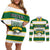 Custom British Virgin Islands Rugby Couples Matching Off Shoulder Short Dress and Long Sleeve Button Shirt Team BVI Go Champions
