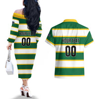Custom British Virgin Islands Rugby Couples Matching Off The Shoulder Long Sleeve Dress and Hawaiian Shirt Team BVI Go Champions