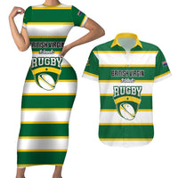 Custom British Virgin Islands Rugby Couples Matching Short Sleeve Bodycon Dress and Hawaiian Shirt Team BVI Go Champions