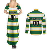 Custom British Virgin Islands Rugby Couples Matching Summer Maxi Dress and Long Sleeve Button Shirt Team BVI Go Champions