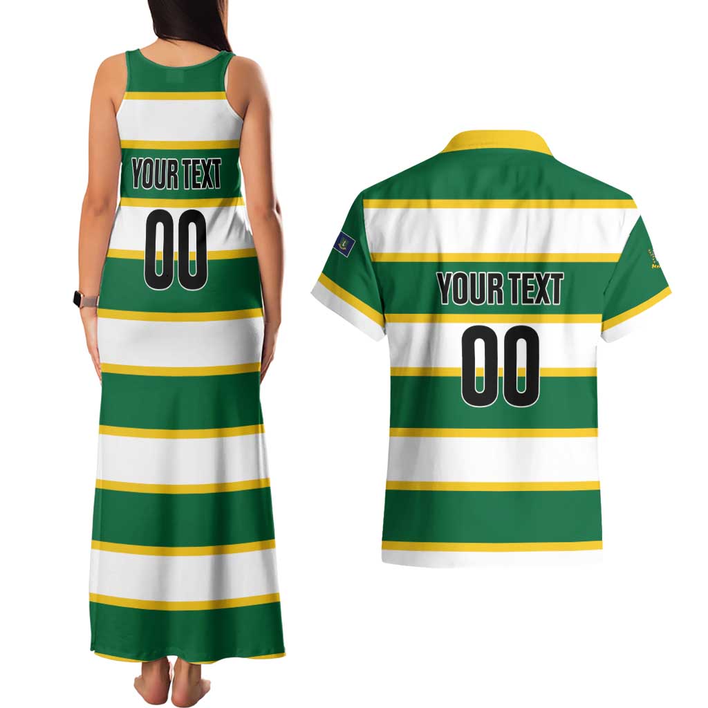 Custom British Virgin Islands Rugby Couples Matching Tank Maxi Dress and Hawaiian Shirt Team BVI Go Champions