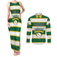 Custom British Virgin Islands Rugby Couples Matching Tank Maxi Dress and Long Sleeve Button Shirt Team BVI Go Champions