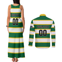 Custom British Virgin Islands Rugby Couples Matching Tank Maxi Dress and Long Sleeve Button Shirt Team BVI Go Champions