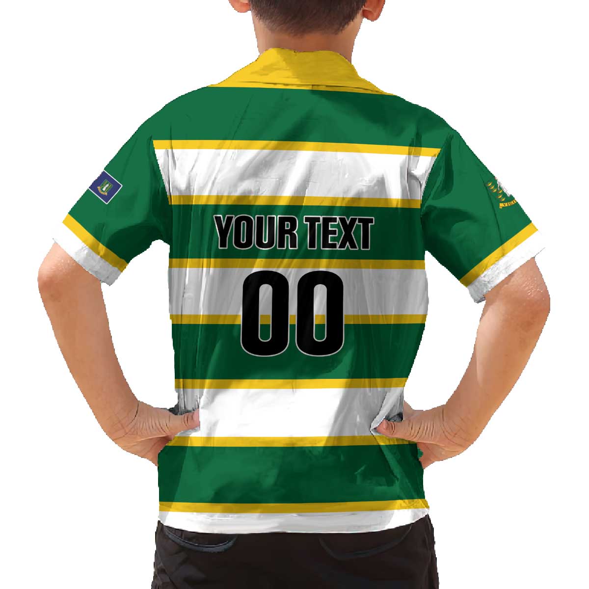 Custom British Virgin Islands Rugby Family Matching Off The Shoulder Long Sleeve Dress and Hawaiian Shirt Team BVI Go Champions