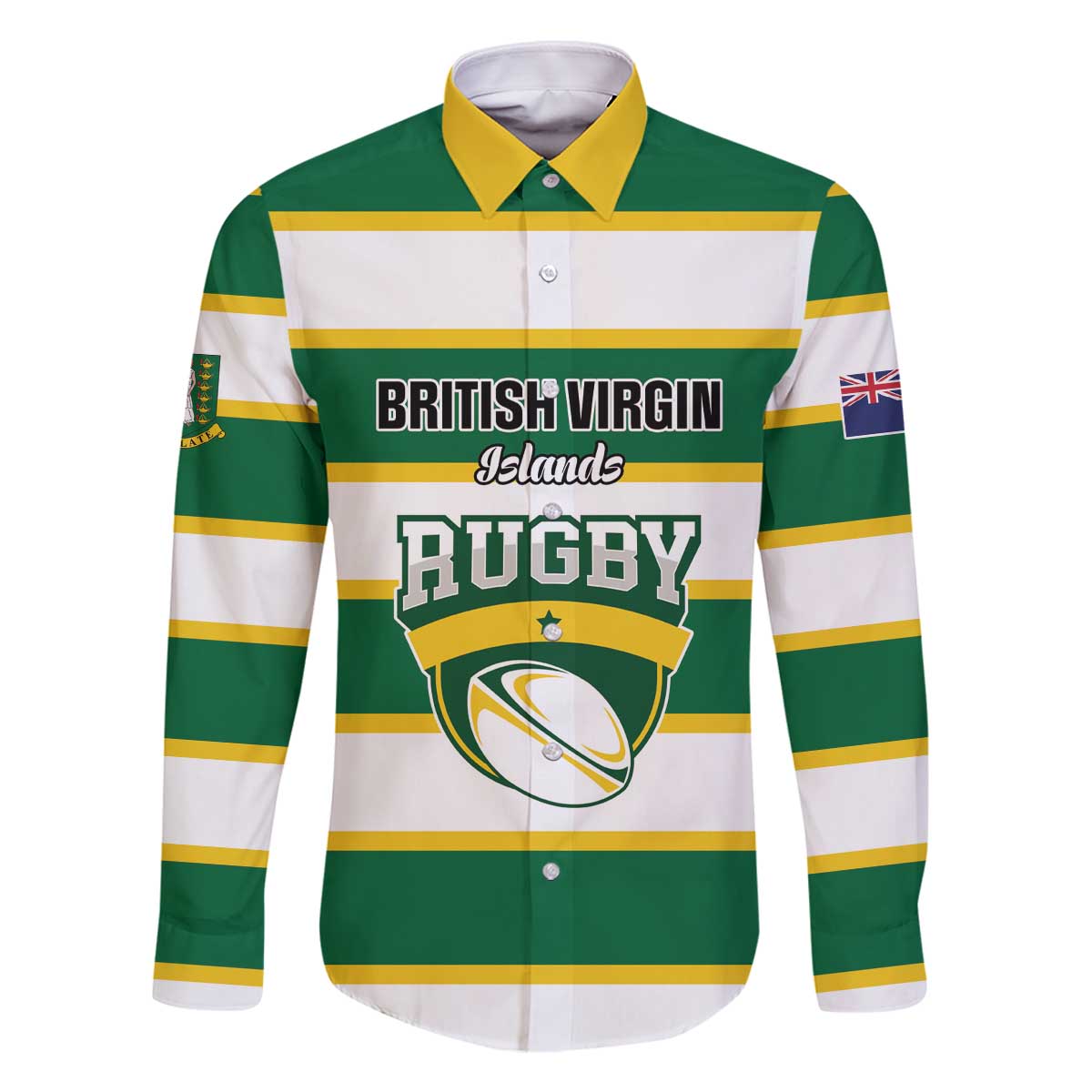 Custom British Virgin Islands Rugby Family Matching Off The Shoulder Long Sleeve Dress and Hawaiian Shirt Team BVI Go Champions
