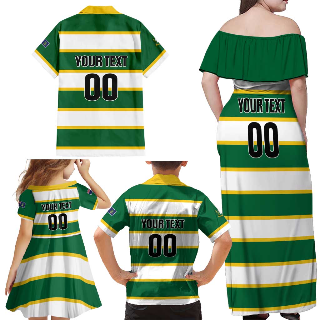 Custom British Virgin Islands Rugby Family Matching Off Shoulder Maxi Dress and Hawaiian Shirt Team BVI Go Champions