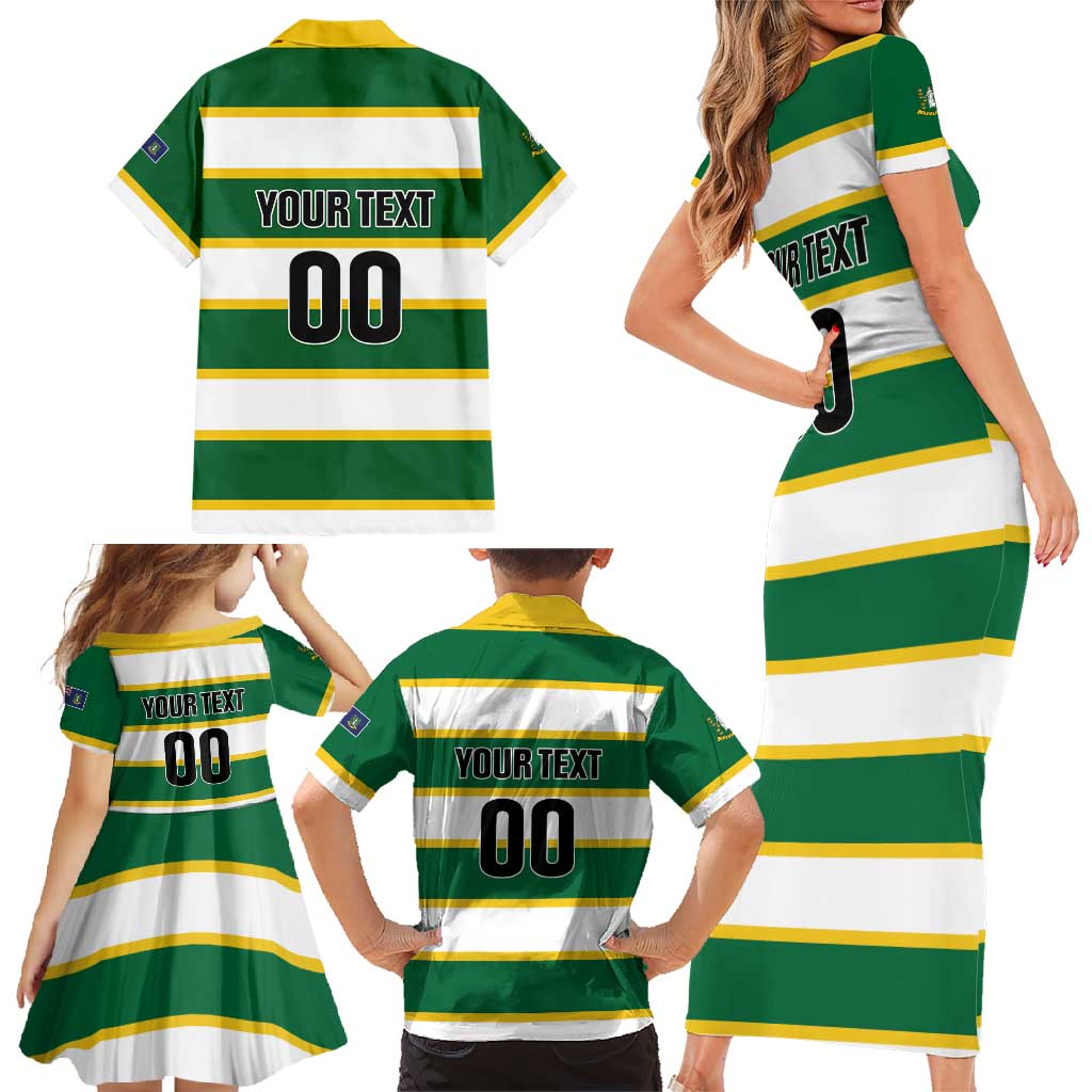Custom British Virgin Islands Rugby Family Matching Short Sleeve Bodycon Dress and Hawaiian Shirt Team BVI Go Champions