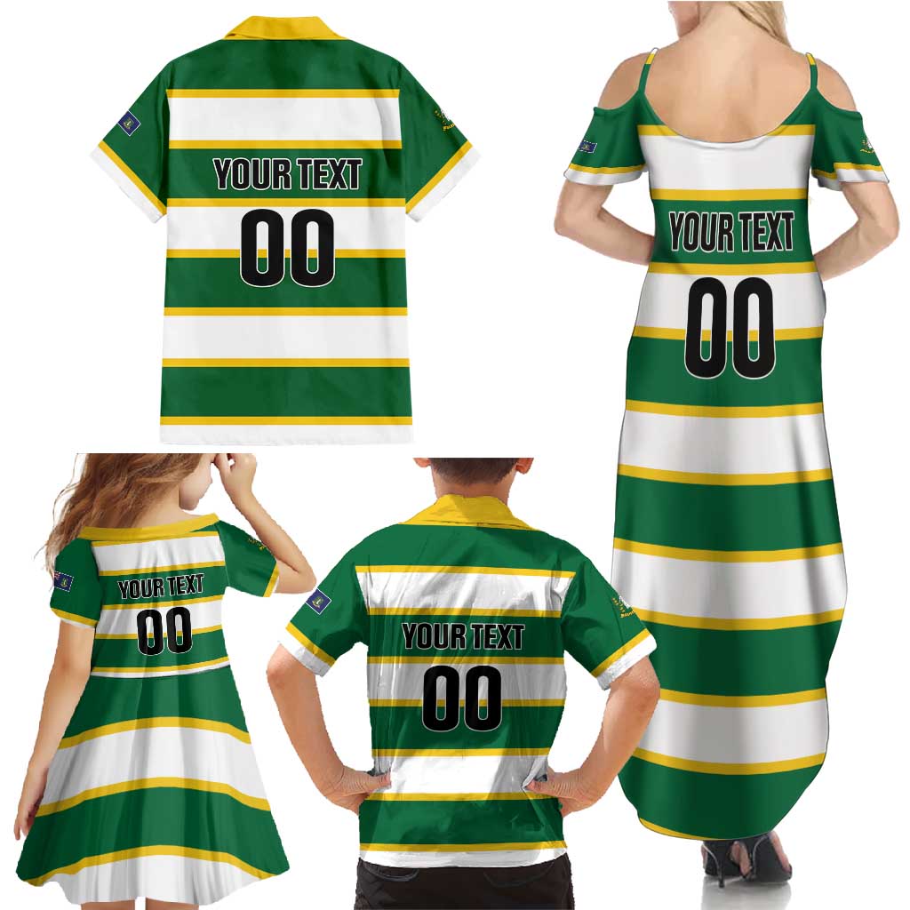 Custom British Virgin Islands Rugby Family Matching Summer Maxi Dress and Hawaiian Shirt Team BVI Go Champions