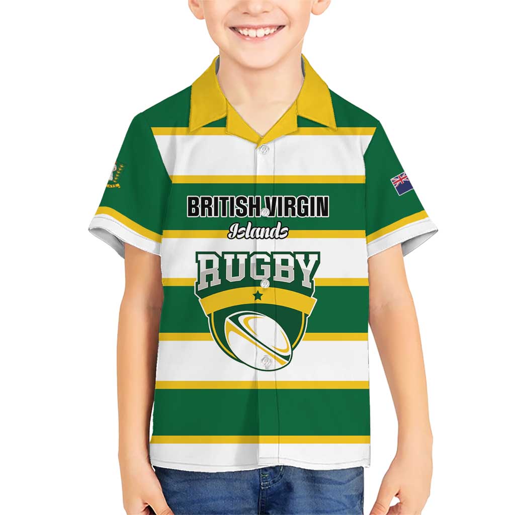 Custom British Virgin Islands Rugby Kid Hawaiian Shirt Team BVI Go Champions